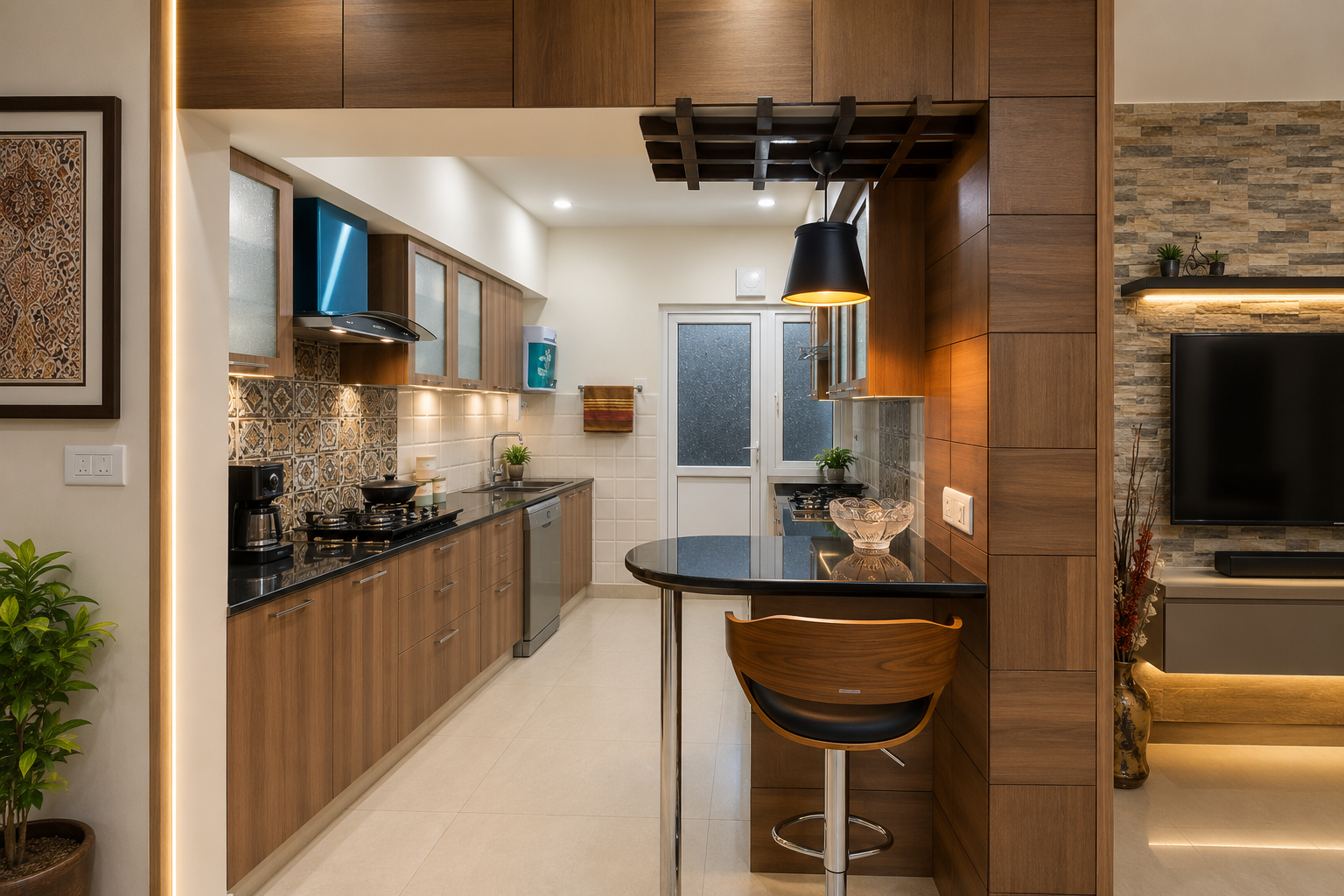 Contemporary 3BHK Apartment Renovation at Sena Vihar, Bangalore