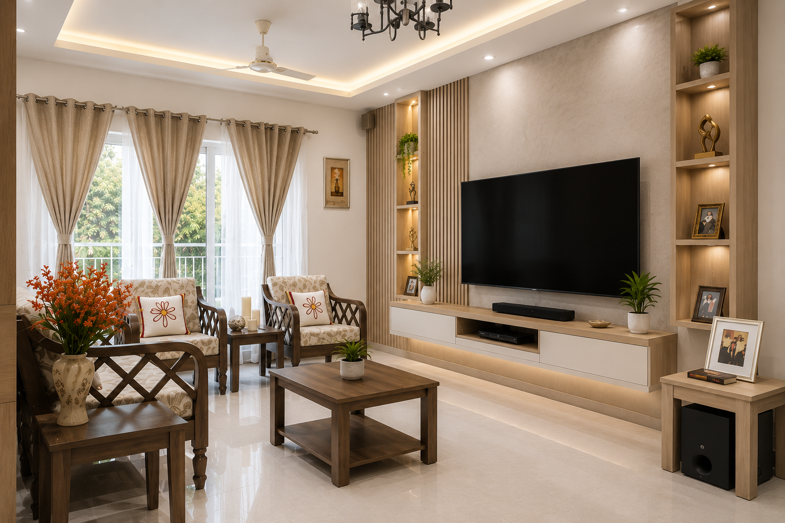 Contemporary 3BHK Apartment Renovation at Sena Vihar, Bangalore